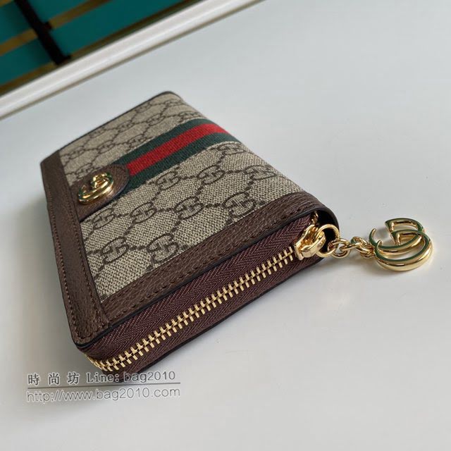 Gucci原厂皮包包 古驰男女拉链款织带GG印花长钱包 Gucci长夹 523154  gdj1522